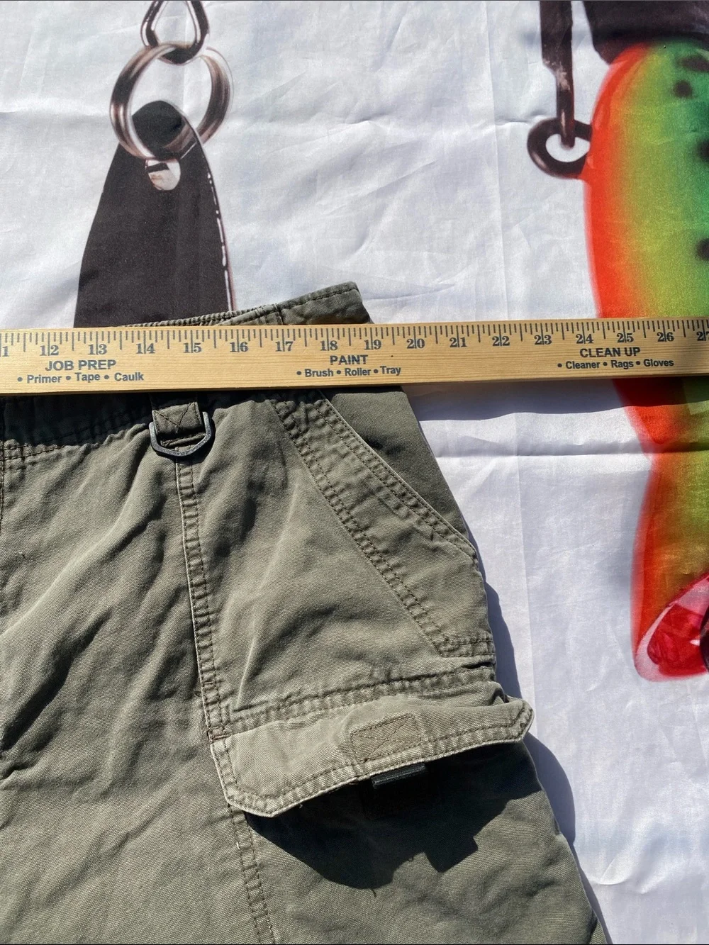 Wrangler Men's 42 Green Canvas Cargo Utility Shorts 100% Cotton